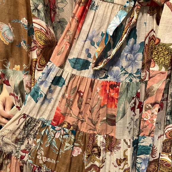 ZIMMERMANN Cassia Patchwork Floral Print Wrap Midi Dress - Picture 13 of 14